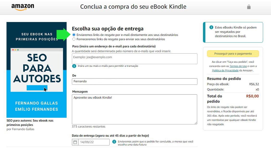 comprar ebooks Kindle para outras pessoas