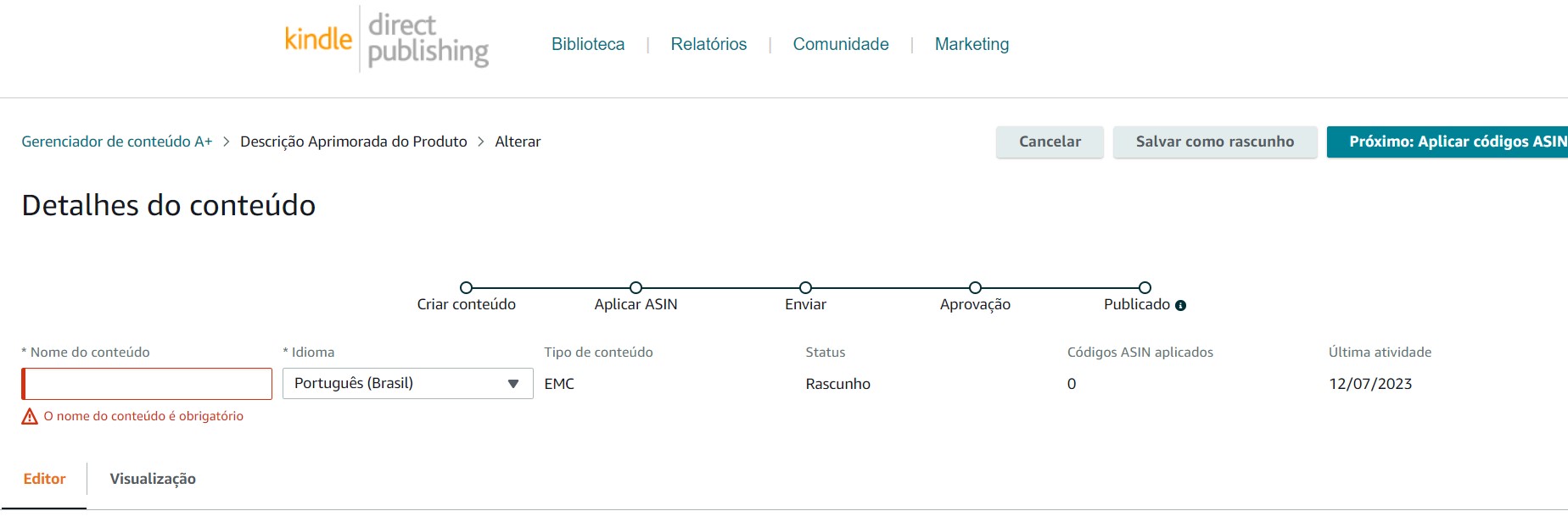 nomear o conteúdo A+