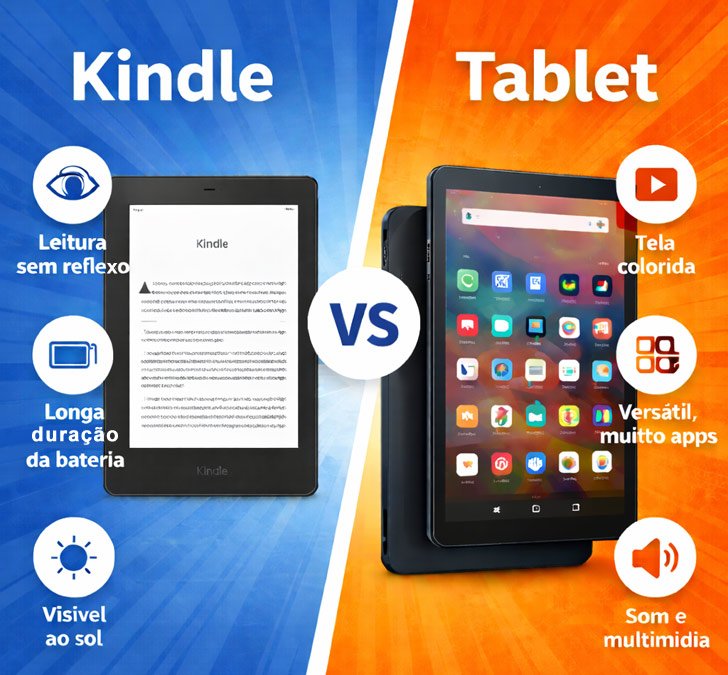 O que é melhor comprar, um Kindle ou tablet?